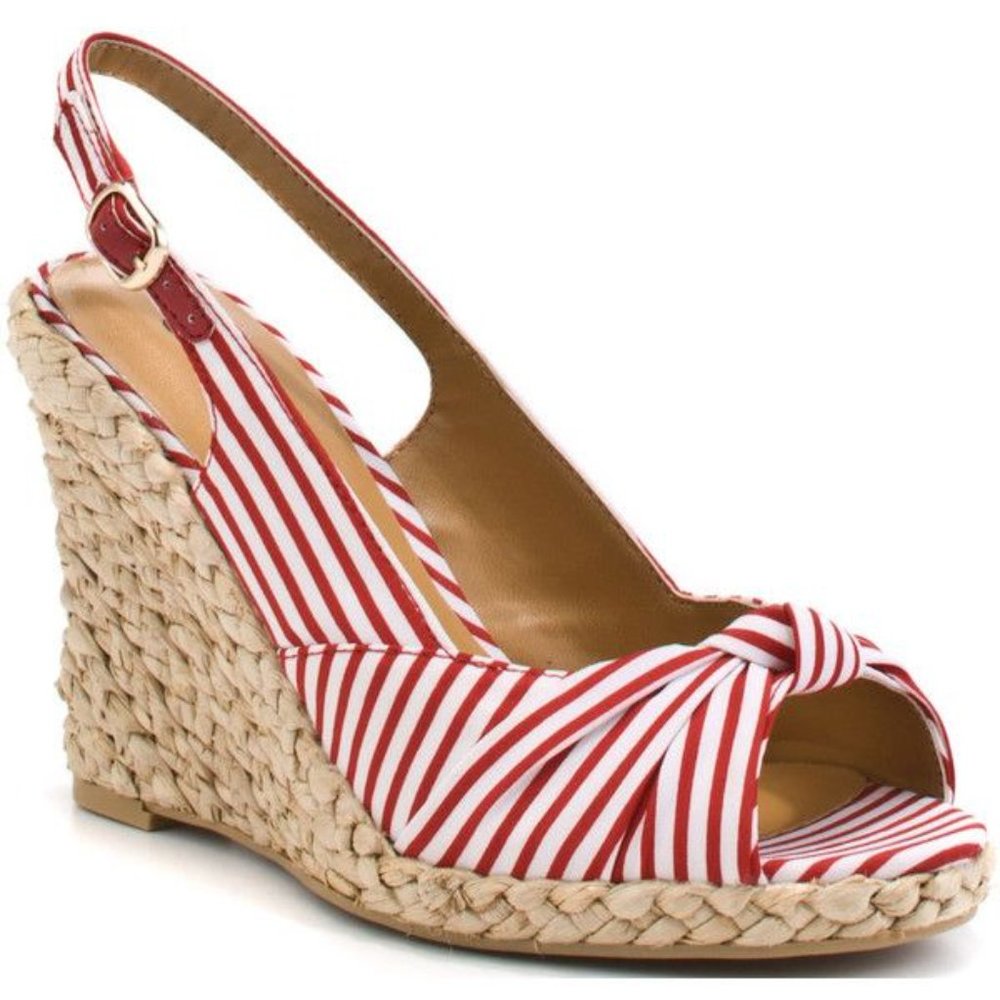 Diba "Dance With Me" Striped Espadrille Wedge Sandals